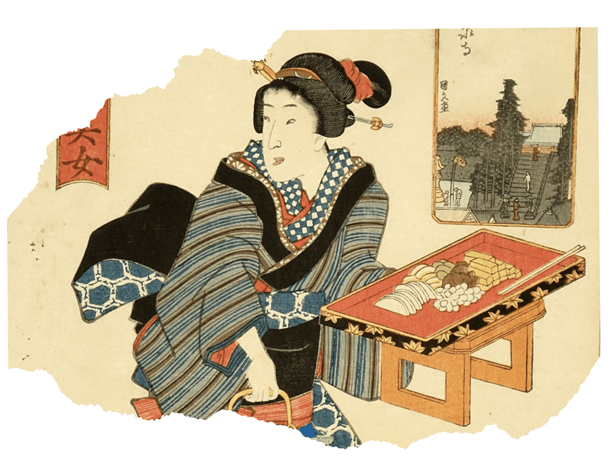 Edo-period painting of a Japanese woman