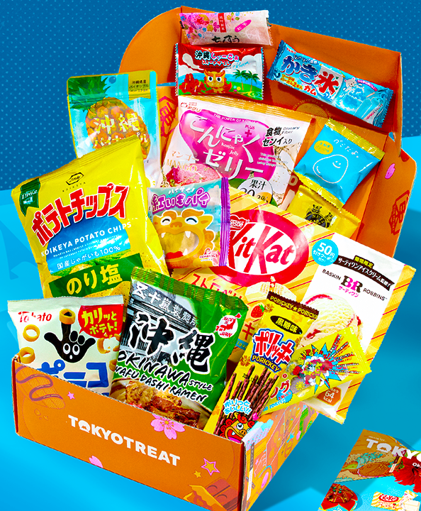 A set of Japanese snacks inside a box