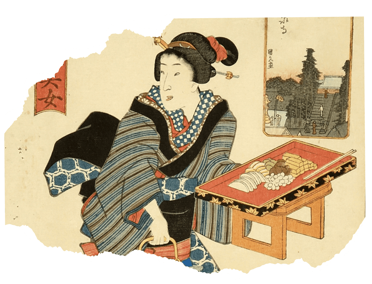 Edo-period painting of a Japanese woman