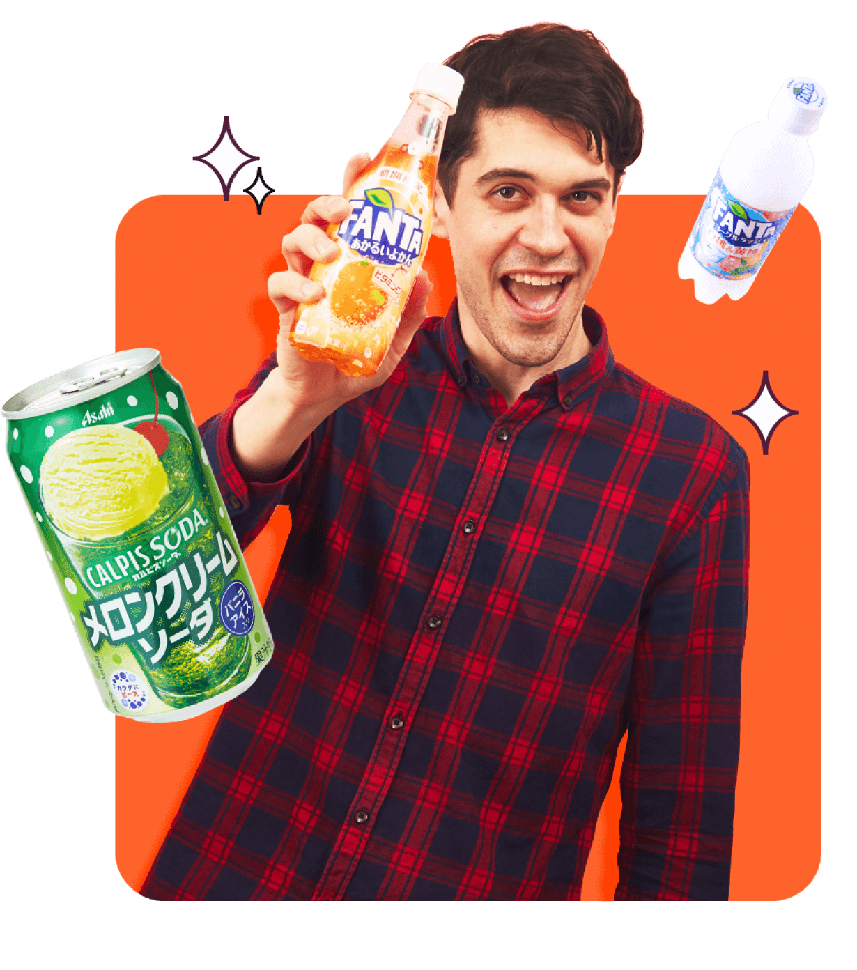 Favorite Japanese Soda flavor: Calpis Melon Soda, Fanta Mikan